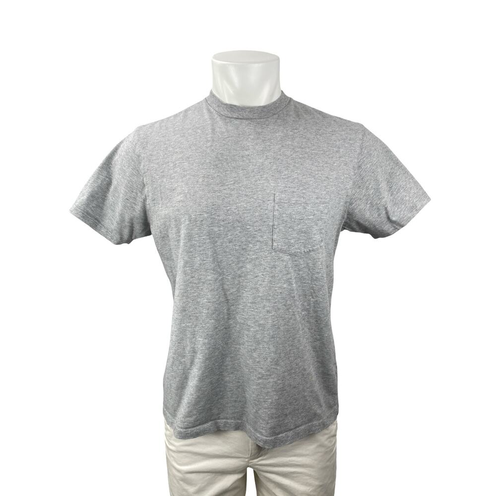 Fursac Men's Gray Heather Chest Pocket Crew Neck Short Sleeve T Shirt Tee Top L